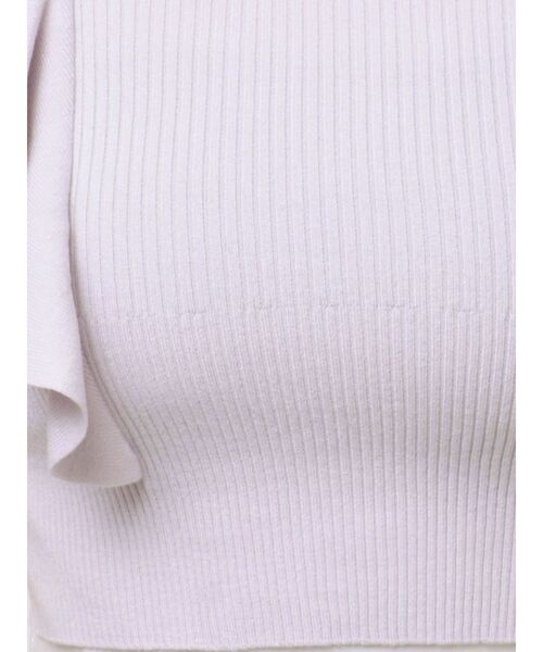 MERCURYDUO（マーキュリーデュオ）の「2WAY総針ラッフルコンパクトニット（ニット/セーター・レディース・ブラック/ブルー/オフホワイト/レッド/ラベンダー・SMALL/MEDIUM）」の6枚目の写真