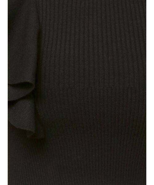 MERCURYDUO（マーキュリーデュオ）の「2WAY総針ラッフルコンパクトニット（ニット/セーター・レディース・ブラック/ブルー/オフホワイト/レッド/ラベンダー・SMALL/MEDIUM）」の7枚目の写真