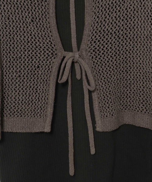 mysty woman(ミスティウーマン)の「リボンカーデタンクアンサンブル 324725(カーディガン/ボレロ・レディース・ライトグリーン/ライトカーキ/グレイッシュベージュ/チャコールグレー・FREE)」の20枚目の写真