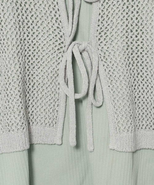 mysty woman(ミスティウーマン)の「リボンカーデタンクアンサンブル 324725(カーディガン/ボレロ・レディース・ライトグリーン/ライトカーキ/グレイッシュベージュ/チャコールグレー・FREE)」の21枚目の写真