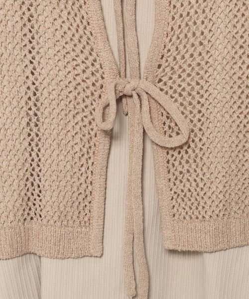 mysty woman(ミスティウーマン)の「リボンカーデタンクアンサンブル 324725(カーディガン/ボレロ・レディース・ライトグリーン/ライトカーキ/グレイッシュベージュ/チャコールグレー・FREE)」の22枚目の写真