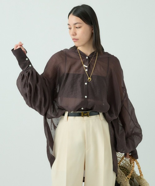 Chaos（カオス）の「Chaos(カオス)/レベッカブラウス（シャツ/ブラウス・レディース・ホワイト/ブラウン・FREE）」の2枚目の写真
