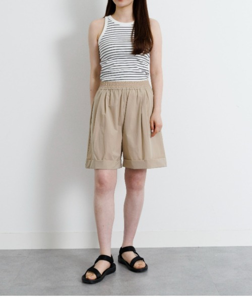 UNDOVE(アンドゥーブ)の「〈UNDOVE〉【はっ水/ストレッチ/UV対策/防シワ/接触冷感/アウトドア/普段着/水際アイテム/レジャー】はっ水ハーフパンツ(その他パンツ・レディース・ベージュ/ブラック・X-LARGE/LARGE/MEDIUM)」の6枚目の写真