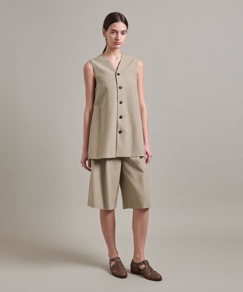 LOEFF(ロエフ)の「<LOEFF>ホップサック タック キュロット(その他パンツ・レディース・ブラック/ベージュ・0/1)」の5枚目の写真