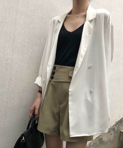 Forcement(フォースメント)の「透け感シアーテーラードジャケット(テーラードジャケット・レディース・ブルー/グリーン/ホワイト/ブラック・ONESIZE)」の11枚目の写真