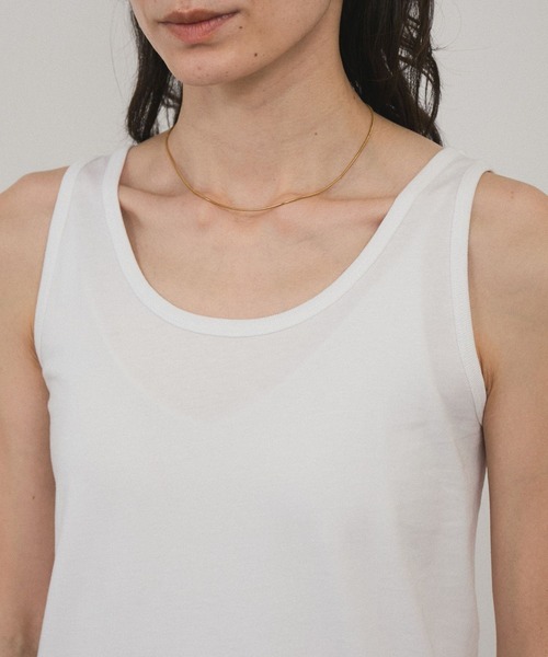 SALON adam et rope'（サロン アダム エ ロペ）の「レイヤード2パックT / タンク［セット］（Tシャツ/カットソー・レディース・ブラック/カーキ/ホワイト・FREE）」の14枚目の写真