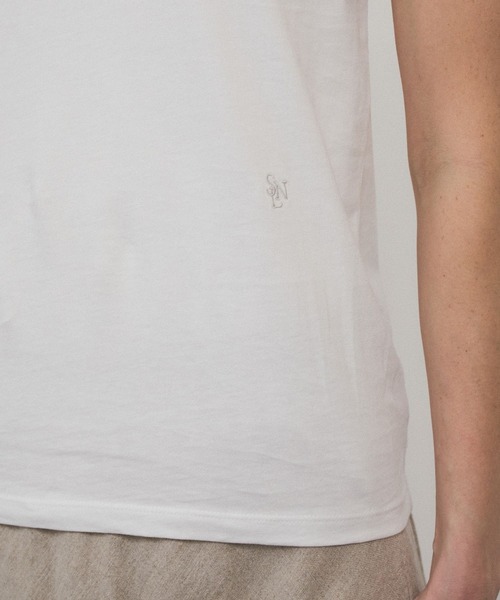 SALON adam et rope'（サロン アダム エ ロペ）の「レイヤード2パックT / タンク［セット］（Tシャツ/カットソー・レディース・ブラック/カーキ/ホワイト・FREE）」の12枚目の写真