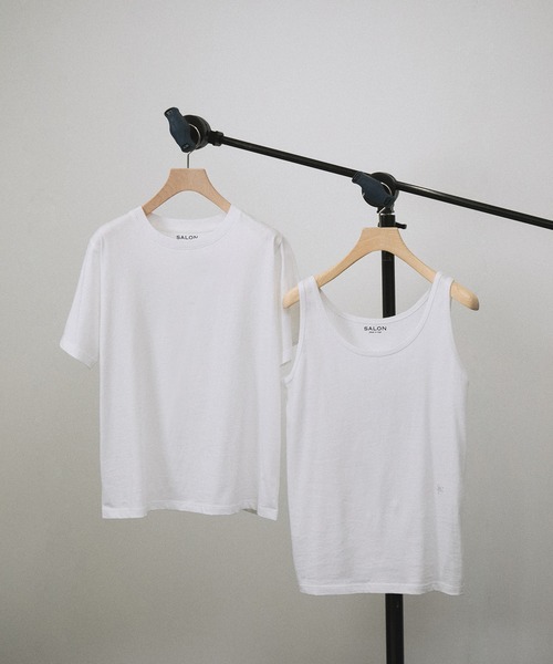 SALON adam et rope'（サロン アダム エ ロペ）の「レイヤード2パックT / タンク［セット］（Tシャツ/カットソー・レディース・ブラック/カーキ/ホワイト・FREE）」の5枚目の写真