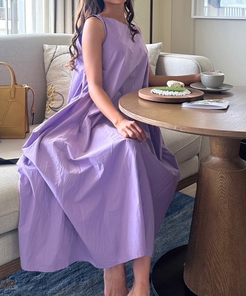 ST.ROONEY（セントルーニー）の「Aラインタックワンピース【低身長・小柄女性向け】（ワンピース・レディース・ブラック/ブルー/ピンク/レッド系その他/ライム/ネイビー/ベージュ/ラベンダー・XS）」の7枚目の写真