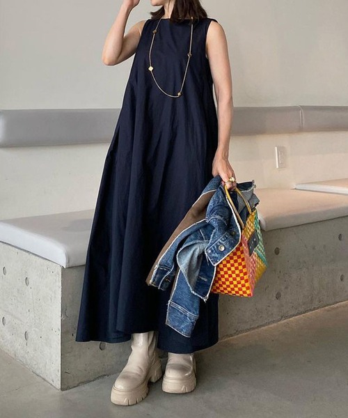 ST.ROONEY（セントルーニー）の「Aラインタックワンピース【低身長・小柄女性向け】（ワンピース・レディース・ブラック/ブルー/ピンク/レッド系その他/ライム/ネイビー/ベージュ/ラベンダー・XS）」の5枚目の写真