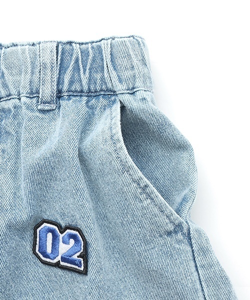 X-girl Stages（エックスガールステージス）の「MIXロゴデニムショートパンツ（デニムパンツ・キッズ・ライトブルー/ブラック・90cm/120cm/100cm/110cm/140cm/130cm）」の6枚目の写真