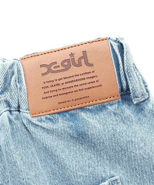 X-girl Stages（エックスガールステージス）の「MIXロゴデニムショートパンツ（デニムパンツ・キッズ・ライトブルー/ブラック・90cm/120cm/100cm/110cm/140cm/130cm）」の10枚目の写真