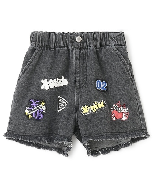 X-girl Stages（エックスガールステージス）の「MIXロゴデニムショートパンツ（デニムパンツ・キッズ・ライトブルー/ブラック・90cm/120cm/100cm/110cm/140cm/130cm）」の15枚目の写真