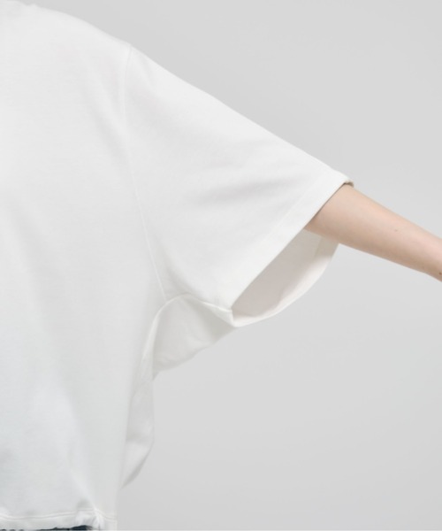 beautiful people(ビューティフルピープル)の「【beautiful people/ビューティフルピープル】suvin compact jersey drawstring T-shirts/スビンコンパクトジャージードローストリングTシャツ(Tシャツ/カットソー・レディース・グレー/オフホワイト/ブラック・36)」の12枚目の写真