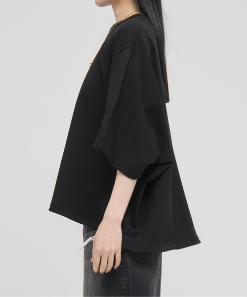 beautiful people(ビューティフルピープル)の「【beautiful people/ビューティフルピープル】suvin compact jersey drawstring T-shirts/スビンコンパクトジャージードローストリングTシャツ(Tシャツ/カットソー・レディース・グレー/オフホワイト/ブラック・36)」の19枚目の写真