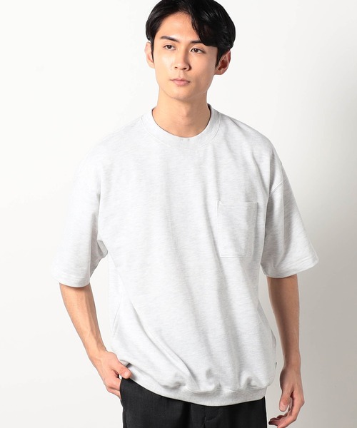 Grand PARK（グランドパーク）の「ミニ裏毛半袖スウェット（Tシャツ/カットソー・メンズ・アイボリー/ブラック/オートミール/ネイビー・MEDIUM/LARGE）」の4枚目の写真