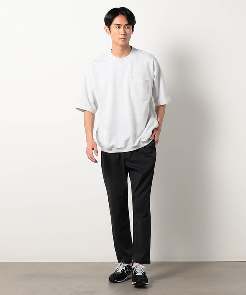 Grand PARK（グランドパーク）の「ミニ裏毛半袖スウェット（Tシャツ/カットソー・メンズ・アイボリー/ブラック/オートミール/ネイビー・MEDIUM/LARGE）」の5枚目の写真