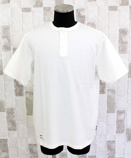 schott(ショット)の「PIGMENT O/D HENLEY NECK SS T-SHIRT(Tシャツ/カットソー・メンズ・ホワイト/ブラウン/ブルー/セージグリーン/ブラック・M/L/XL/XXL)」の10枚目の写真