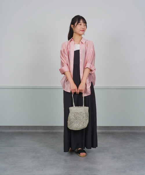 The Bagmati（ザバグマティ）の「【The Bagmati/ザバグマティ】ミニ　かごバッグ  メタリックコード マクラメ編み（かごバッグ・レディース・ブラック/ホワイトゴールド/シルバー・FREE）」の10枚目の写真