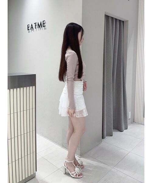 EATME（イートミー）の「リボンキャミデザインアンサンブル（Tシャツ/カットソー・レディース・ピンク/グレー/オフホワイト・FREE）」の6枚目の写真