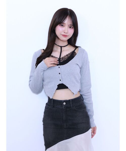 EATME（イートミー）の「リボンキャミデザインアンサンブル（Tシャツ/カットソー・レディース・ピンク/グレー/オフホワイト・FREE）」の9枚目の写真