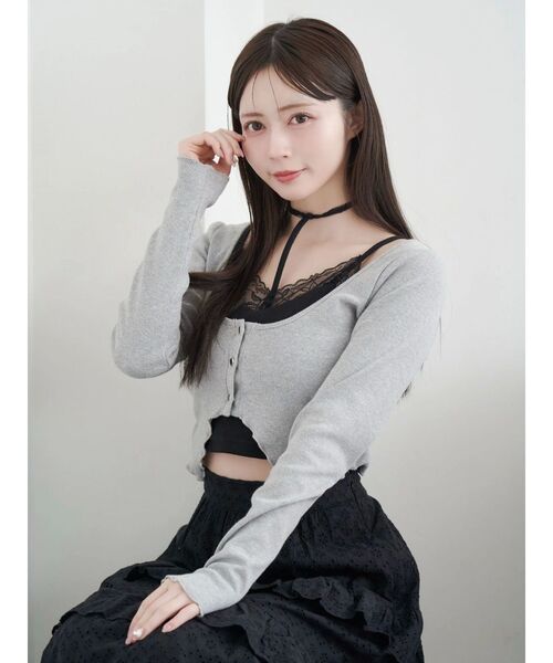 EATME（イートミー）の「リボンキャミデザインアンサンブル（Tシャツ/カットソー・レディース・ピンク/グレー/オフホワイト・FREE）」の16枚目の写真