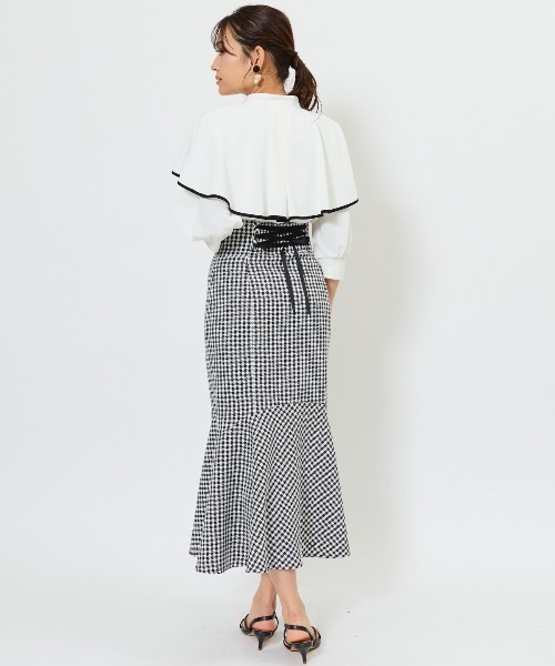AND COUTURE(アンドクチュール)の「パイピングケープブラウス(シャツ/ブラウス・レディース・イエロー/ミント/オフホワイト・FREE)」の20枚目の写真