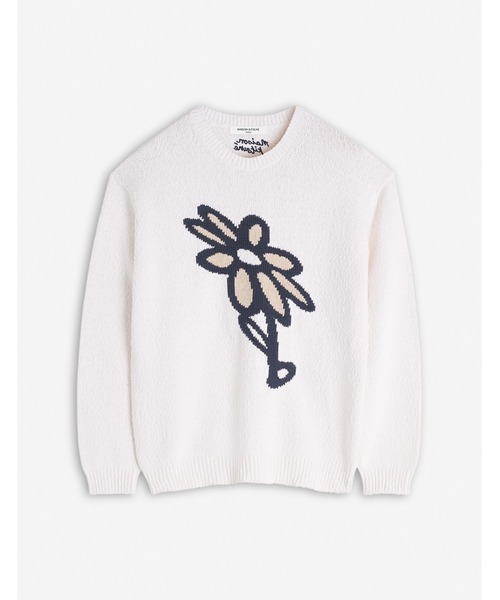 Maison Kitsune（メゾンキツネ）の「ABSTRACT DAISY INTARSIA JUMPER（ニット/セーター・メンズ・ベージュ/ホワイト・S/XS/L/M/XL）」の2枚目の写真