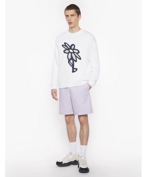 Maison Kitsune（メゾンキツネ）の「ABSTRACT DAISY INTARSIA JUMPER（ニット/セーター・メンズ・ベージュ/ホワイト・S/XS/L/M/XL）」の15枚目の写真