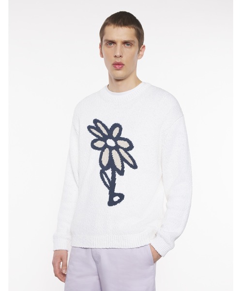 Maison Kitsune（メゾンキツネ）の「ABSTRACT DAISY INTARSIA JUMPER（ニット/セーター・メンズ・ベージュ/ホワイト・S/XS/L/M/XL）」の9枚目の写真