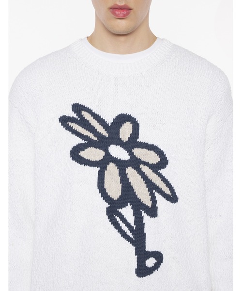 Maison Kitsune（メゾンキツネ）の「ABSTRACT DAISY INTARSIA JUMPER（ニット/セーター・メンズ・ベージュ/ホワイト・S/XS/L/M/XL）」の10枚目の写真