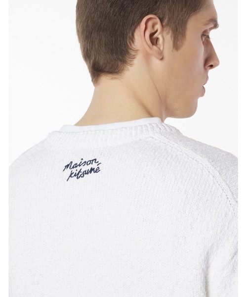 Maison Kitsune（メゾンキツネ）の「ABSTRACT DAISY INTARSIA JUMPER（ニット/セーター・メンズ・ベージュ/ホワイト・S/XS/L/M/XL）」の11枚目の写真