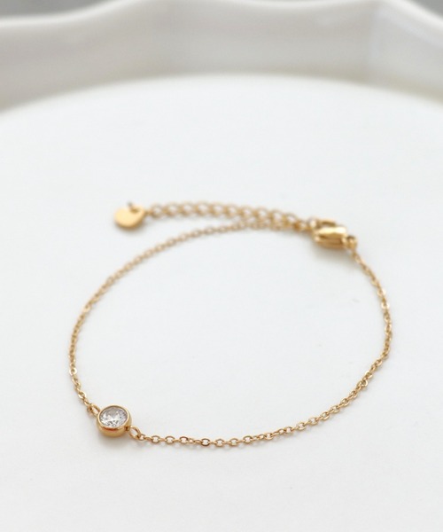 Three Four Time（ｽﾘｰﾌｫｰﾀｲﾑ）の「ストーンステンレスブレスレット（ブレスレット・レディース・ゴールド/ピンクゴールド/シルバー・FREE）」の2枚目の写真