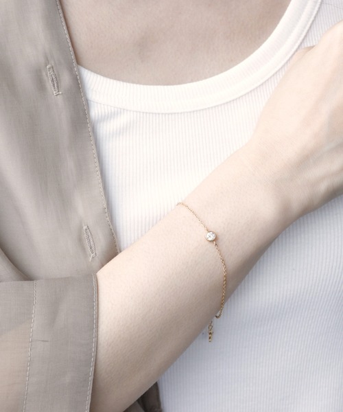 Three Four Time（ｽﾘｰﾌｫｰﾀｲﾑ）の「ストーンステンレスブレスレット（ブレスレット・レディース・ゴールド/ピンクゴールド/シルバー・FREE）」の7枚目の写真