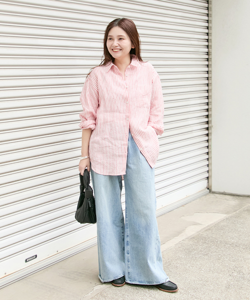 JOURNAL STANDARD（ジャーナルスタンダード）の「《追加2》ソフトゼフィールリネンシャツ（シャツ/ブラウス・レディース・ベージュ/ネイビー/ブラウン/レッド・FREE）」の13枚目の写真