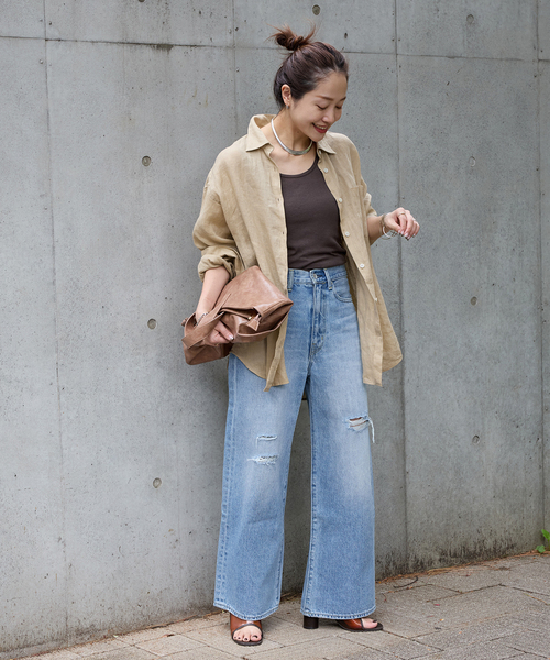 JOURNAL STANDARD（ジャーナルスタンダード）の「《追加2》ソフトゼフィールリネンシャツ（シャツ/ブラウス・レディース・ベージュ/ネイビー/ブラウン/レッド・FREE）」の20枚目の写真