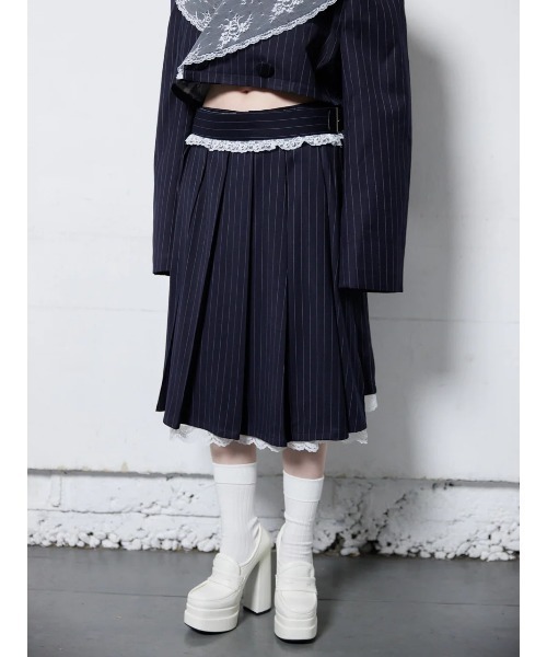 unoa 未開封LAPIS LAZULI ネイビー巻きスカート 5-17号 2Wayストレッチトロ ロングタイトスカート ネイビー