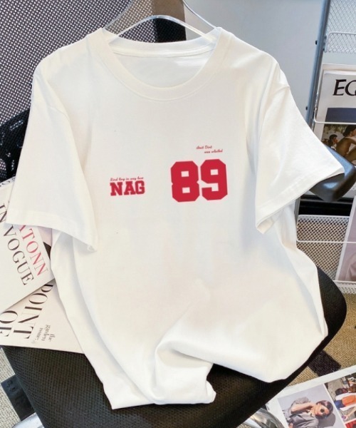Vipoa(ヴィポア)の「logo&number T-shirt(Tシャツ/カットソー・レディース・ホワイト/ブラック・FREE)」の6枚目の写真