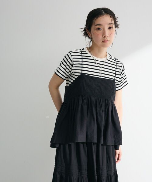 Green　Parks（グリーンパークス）の「インド綿 ピンタックレースビスチェ（キャミソール・レディース・オフホワイト/ブラック/レッド・FREE）」の16枚目の写真