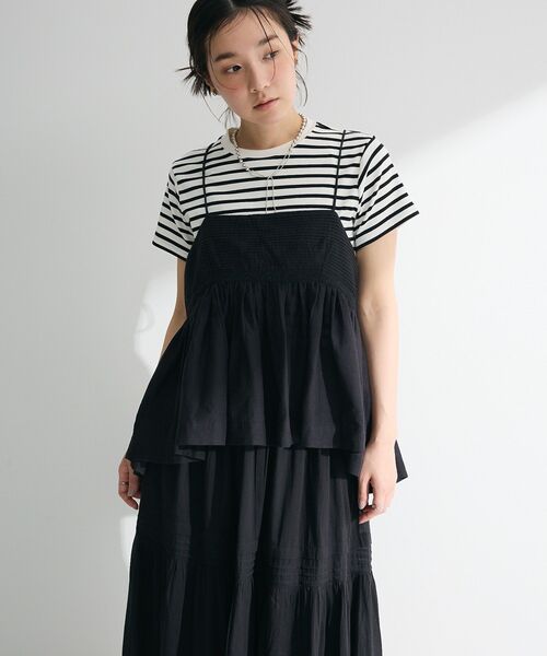 Green　Parks（グリーンパークス）の「インド綿 ピンタックレースビスチェ（キャミソール・レディース・オフホワイト/ブラック/レッド・FREE）」の18枚目の写真