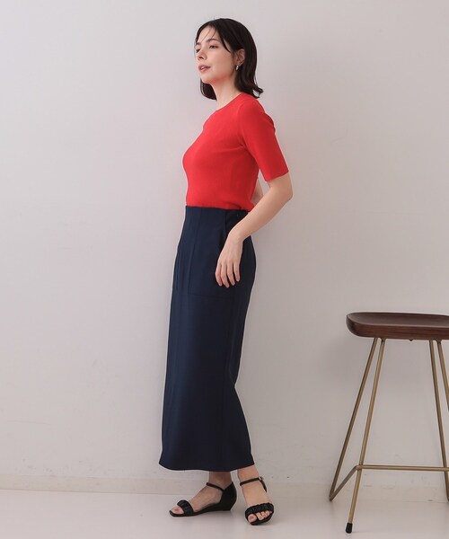 OPAQUE.CLIP（オペークドットクリップ）の「リネンライクストレッチタイトスカート【洗濯機洗い可】（スカート・レディース・ブラック/ブラウン系その他/ライトベージュ・36/38/40/42）」の17枚目の写真