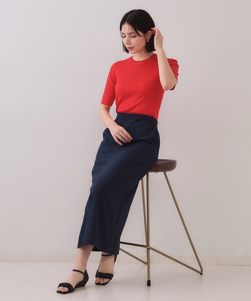 OPAQUE.CLIP（オペークドットクリップ）の「リネンライクストレッチタイトスカート【洗濯機洗い可】（スカート・レディース・ブラック/ブラウン系その他/ライトベージュ・36/38/40/42）」の18枚目の写真