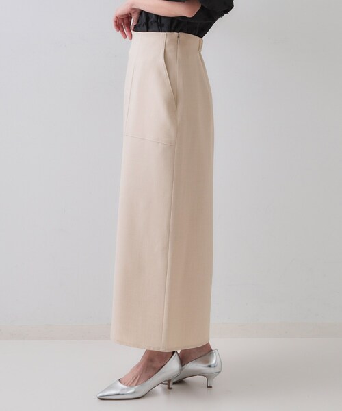 OPAQUE.CLIP（オペークドットクリップ）の「リネンライクストレッチタイトスカート【洗濯機洗い可】（スカート・レディース・ブラック/ブラウン系その他/ライトベージュ・36/38/40/42）」の21枚目の写真