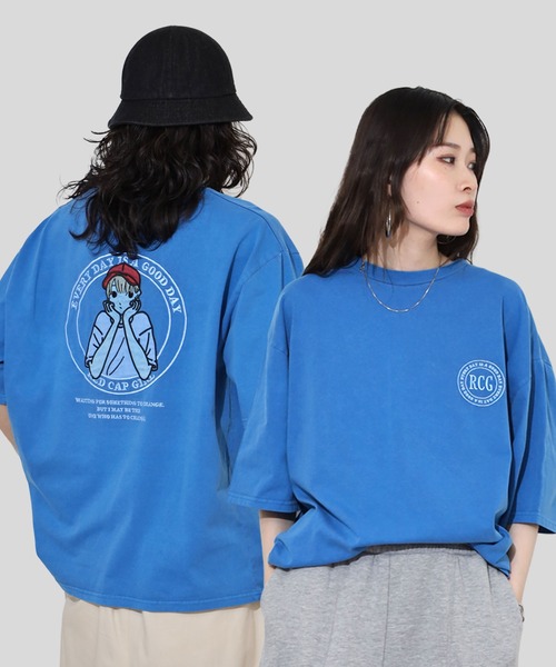 Red Cap Girl(レッドキャプガール)の「RED CAP GIRL 天竺 ピグメント加工 Tシャツ(Tシャツ/カットソー・メンズ・ブラック/ピンク/ブルー/ブラウン・LL/M/L)」の3枚目の写真