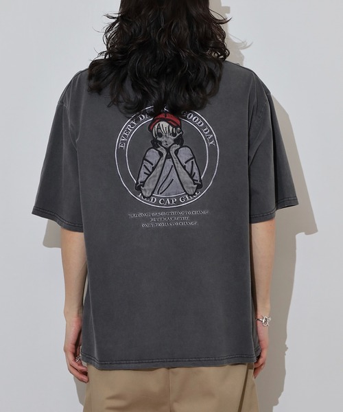 Red Cap Girl(レッドキャプガール)の「RED CAP GIRL 天竺 ピグメント加工 Tシャツ(Tシャツ/カットソー・メンズ・ブラック/ピンク/ブルー/ブラウン・LL/M/L)」の12枚目の写真