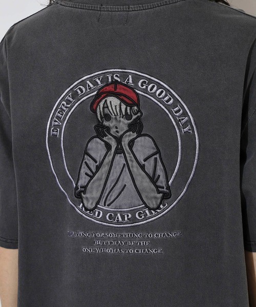 Red Cap Girl(レッドキャプガール)の「RED CAP GIRL 天竺 ピグメント加工 Tシャツ(Tシャツ/カットソー・メンズ・ブラック/ピンク/ブルー/ブラウン・LL/M/L)」の15枚目の写真