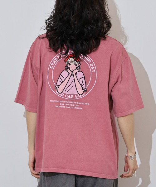 Red Cap Girl(レッドキャプガール)の「RED CAP GIRL 天竺 ピグメント加工 Tシャツ(Tシャツ/カットソー・メンズ・ブラック/ピンク/ブルー/ブラウン・LL/M/L)」の6枚目の写真