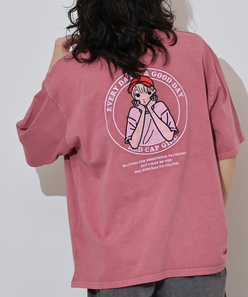 Red Cap Girl(レッドキャプガール)の「RED CAP GIRL 天竺 ピグメント加工 Tシャツ(Tシャツ/カットソー・メンズ・ブラック/ピンク/ブルー/ブラウン・LL/M/L)」の7枚目の写真