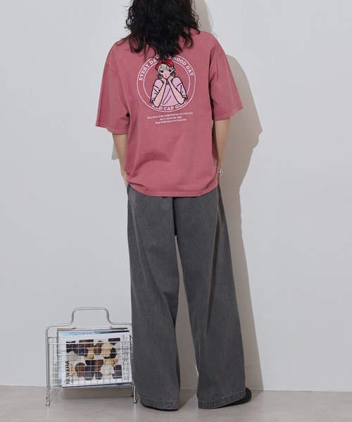 Red Cap Girl(レッドキャプガール)の「RED CAP GIRL 天竺 ピグメント加工 Tシャツ(Tシャツ/カットソー・メンズ・ブラック/ピンク/ブルー/ブラウン・LL/M/L)」の9枚目の写真