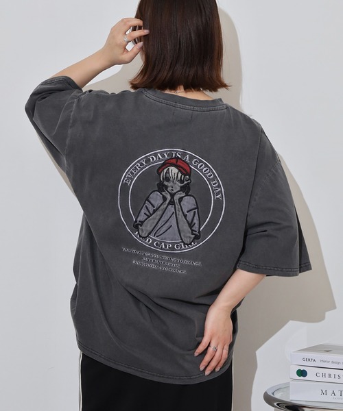 Red Cap Girl(レッドキャプガール)の「RED CAP GIRL 天竺 ピグメント加工 Tシャツ(Tシャツ/カットソー・メンズ・ブラック/ピンク/ブルー/ブラウン・LL/M/L)」の19枚目の写真